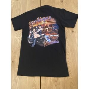 Harley Davidson NWT Las Vegas Nevada Hot Chick Biker Black Men's T-shirt Small